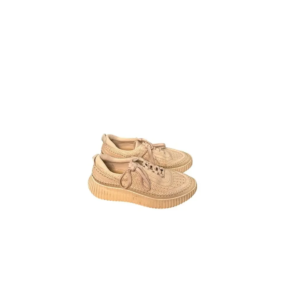 Dolce Vita Dolen sneakers in a cream woven knit material Size 10